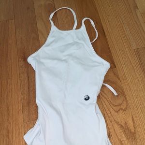 ABERCROMBIE white cross back bodysuit